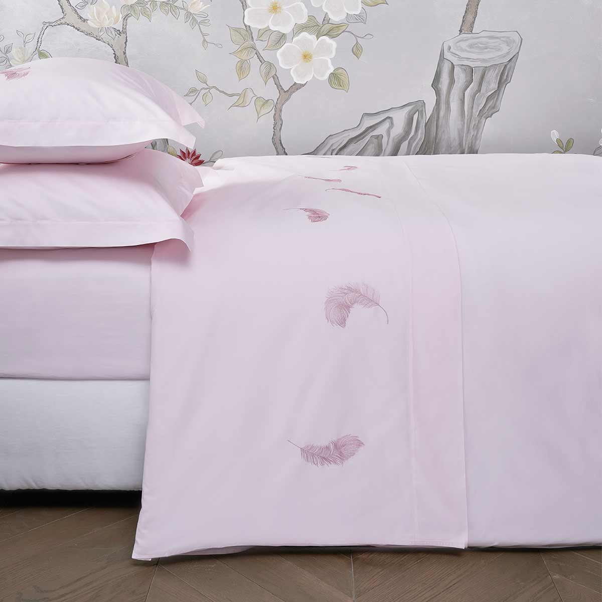 feather top sheet paradise pink