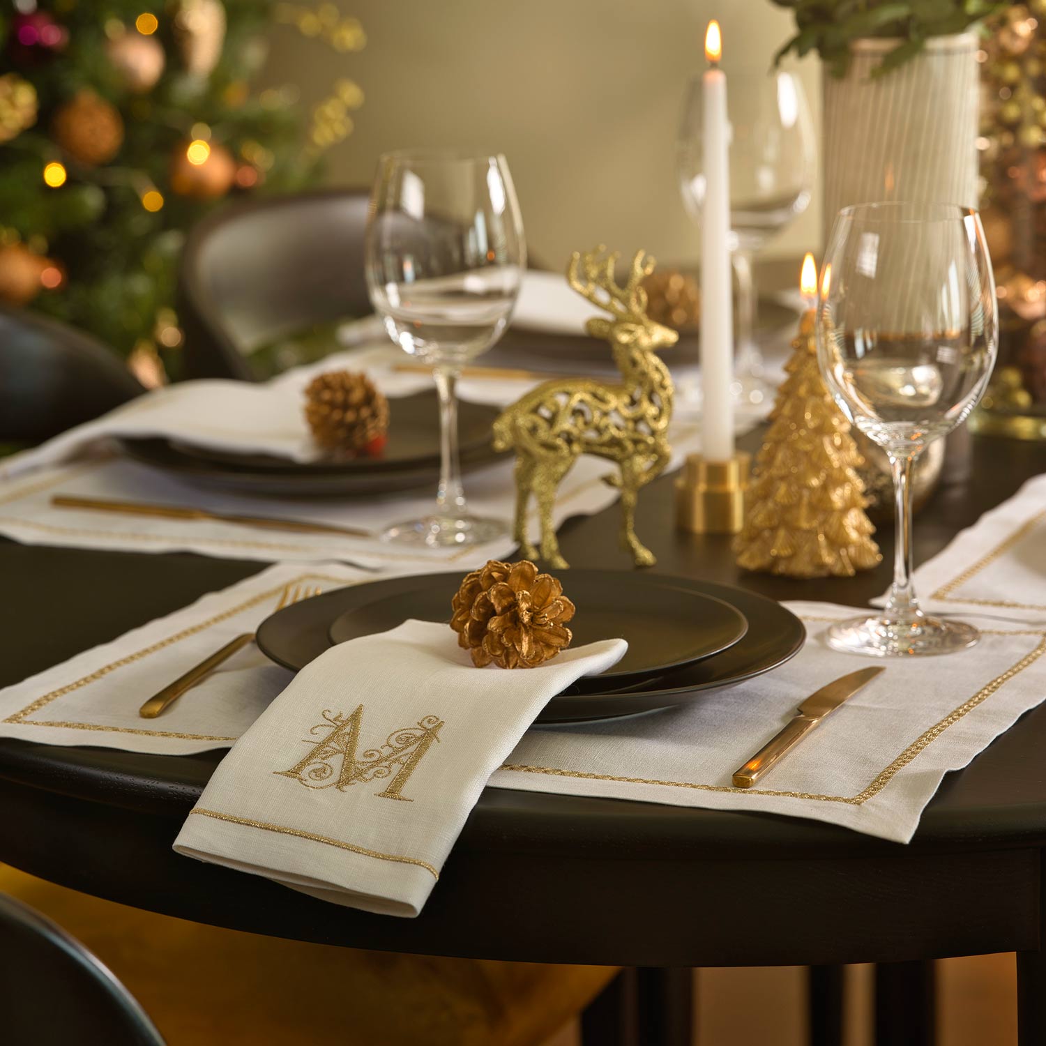 Gold Monogram Napkin