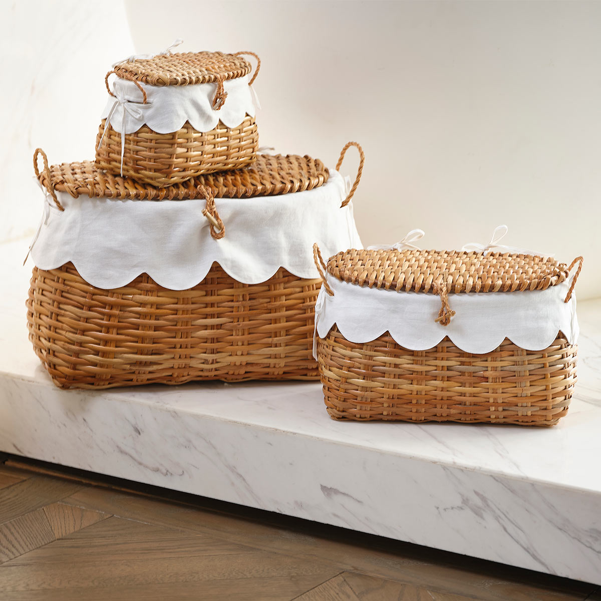 Rattan Baskets trio