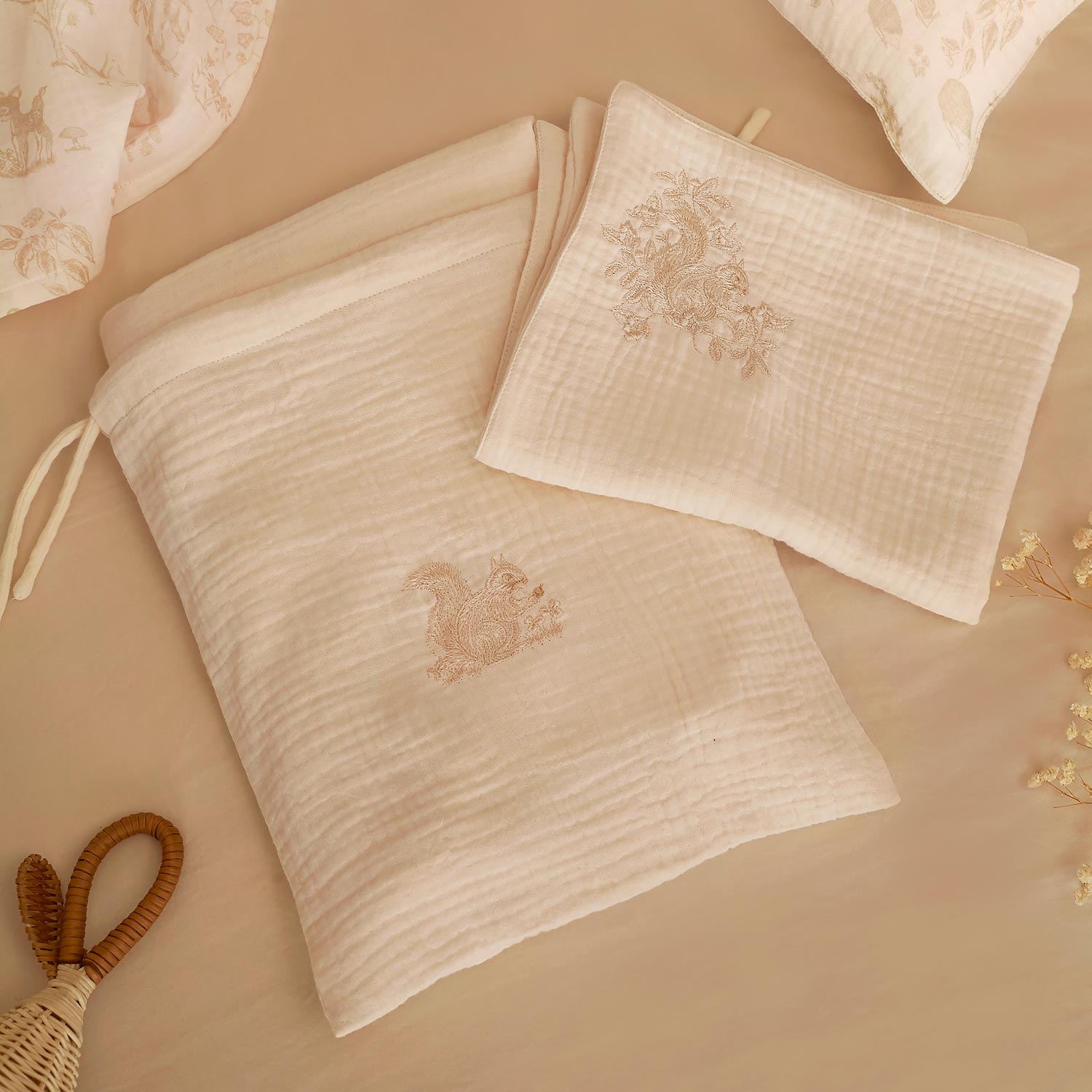 Embroidered Baby Flat Sheet Set